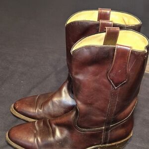 Frye Dark Brown Leather Western Boots